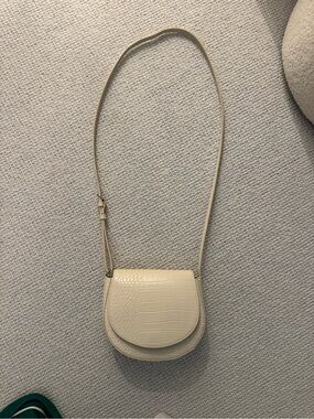 a new day Cream Croc-Embossed Crossbody Bag